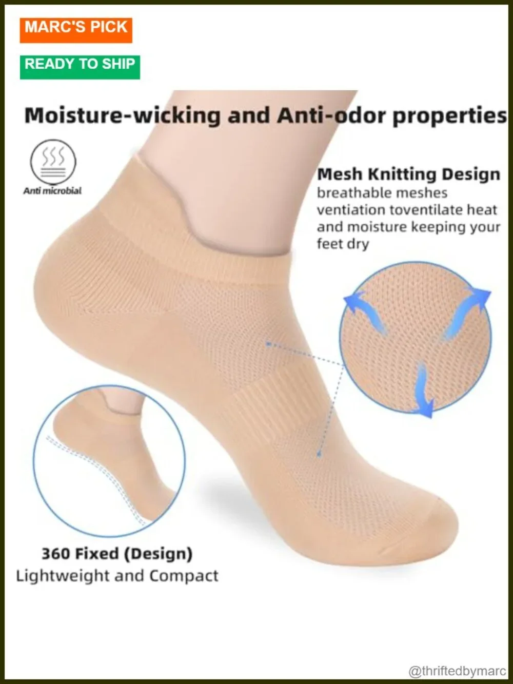 Ankle Socks Thin Athletic Running Low Cut No Show Socks With Heel Tab 6-12 Pairs